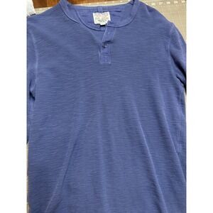 Lucky Brand True Indigo Mens Blue Long 100% Cotton Sleeve Henley Shirt Size M